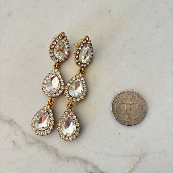 Loren Hope Crystal Drop Pendant Earrings 3” - Picture 3 of 6